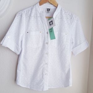 Anne Klein shirt 3/4sleeve botton down shirtPs